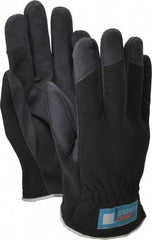 MSC - Size S (7) Amara Work Gloves - For Mechanic's & Lifting, Uncoated, Slip-On Cuff, Full Fingered, Black, Paired - Benchmark Tooling