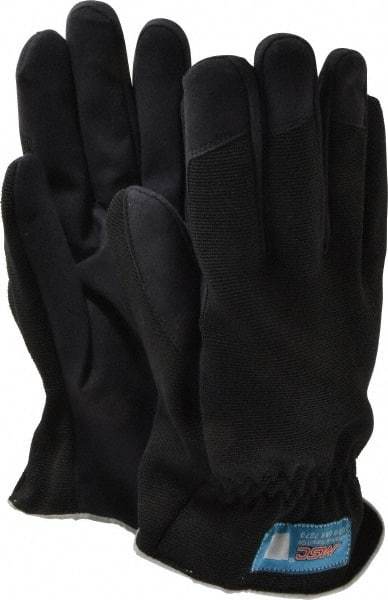 MSC - Size 2XL (11) Amara Work Gloves - For Mechanic's & Lifting, Uncoated, Slip-On Cuff, Full Fingered, Black, Paired - Benchmark Tooling