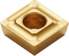 Seco - SPMX070304 75 Grade F40M Carbide Milling Insert - TiAlN/TiN Finish, 0.156" Thick, 1/2" Inscribed Circle, 0.015" Corner Radius - Benchmark Tooling