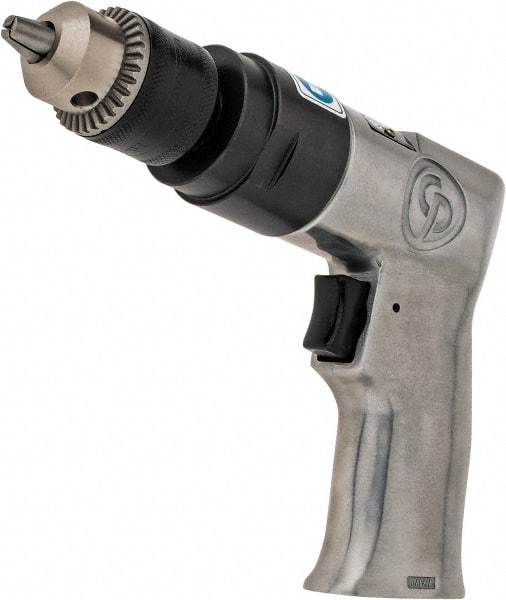 Chicago Pneumatic - 3/8" Keyed Chuck - Pistol Grip Handle, 2,400 RPM, 1.94 LPS, 4.1 CFM, 0.5 hp, 90 psi - Benchmark Tooling