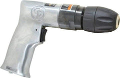 Chicago Pneumatic - 3/8" Keyless Chuck - Pistol Grip Handle, 2,400 RPM, 1.42 LPS, 3 CFM, 0.5 hp, 90 psi - Benchmark Tooling