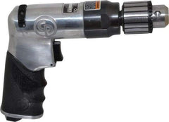 Chicago Pneumatic - 3/8" Reversible Keyed Chuck - Pistol Grip Handle, 4,200 RPM, 3.54 LPS, 7.5 CFM, 0.5 hp, 90 psi - Benchmark Tooling