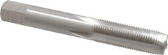 Interstate - M10x1.00 Metric Fine 4 Flute Bright Finish High Speed Steel Straight Flute Standard Hand Tap - Plug, Right Hand Thread, 2-15/16" OAL, 1-1/4" Thread Length, D5 Limit, Oversize - Exact Industrial Supply
