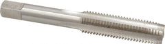 Interstate - M12x1.50 Metric Fine 4 Flute Bright Finish High Speed Steel Straight Flute Standard Hand Tap - Plug, Right Hand Thread, 3-3/8" OAL, 1-21/32" Thread Length, D5 Limit, Oversize - Exact Industrial Supply