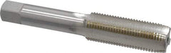 Interstate - M16x1.50 Metric Fine 4 Flute Bright Finish High Speed Steel Straight Flute Standard Hand Tap - Plug, Right Hand Thread, 3-13/16" OAL, 1-13/16" Thread Length, D6 Limit, Oversize - Exact Industrial Supply