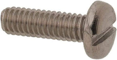 Value Collection - M2.5x0.45 Metric Coarse, 8mm Length Under Head Slotted Drive Machine Screw - Pan Head, Grade 18-8 & A2 Stainless Steel, Uncoated, Without Washer - Benchmark Tooling