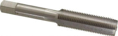 Interstate - M13x1.25 Metric Special 6H 4 Flute Bright Finish High Speed Steel Straight Flute Standard Hand Tap - Plug, Right Hand Thread, 3-3/8" OAL, 1-21/32" Thread Length, D5 Limit, Oversize - Exact Industrial Supply