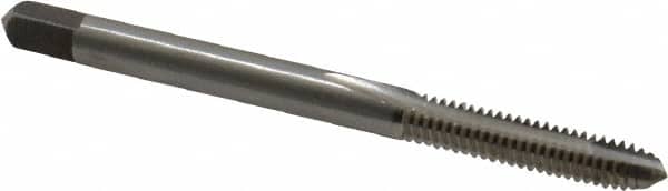 Interstate - M4x0.80 Metric Special, 2 Flute, Bright Finish, High Speed Steel Spiral Point Tap - Plug Chamfer, Right Hand Thread, 2-1/2" OAL, 3/4" Thread Length - Exact Industrial Supply