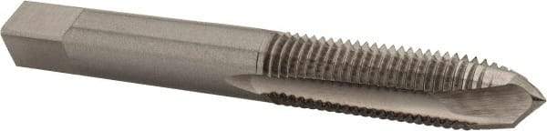 Interstate - M10x1.25 Metric Fine, 3 Flute, Bright Finish, High Speed Steel Spiral Point Tap - Plug Chamfer, Right Hand Thread, 2-15/16" OAL, 1-1/4" Thread Length - Exact Industrial Supply