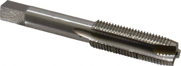 Interstate - M14x1.50 Metric Fine, 3 Flute, Bright Finish, High Speed Steel Spiral Point Tap - Plug Chamfer, Right Hand Thread, 3-19/32" OAL, 1-21/32" Thread Length - Exact Industrial Supply