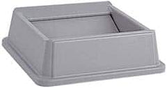 Rubbermaid - Square Lid for Use with 35 & 50 Gal Square Trash Cans - Gray, High-Impact Polystyrene, For Untouchable Trash Cans - Benchmark Tooling