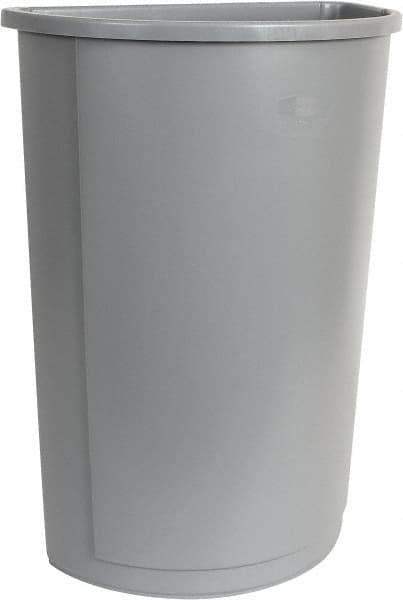 Rubbermaid - 21 Gal Gray Half-Round Trash Can - Polyethylene, 28" High x 21" Long x 11" Wide - Benchmark Tooling