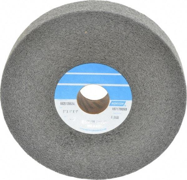 Norton - 6" Diam, 1" Face Width, 1" Center Hole, Fine Grade, Silicon Carbide Deburring Wheel - Convolute, Hard Density 8 Grade, 4,500 RPM - Benchmark Tooling