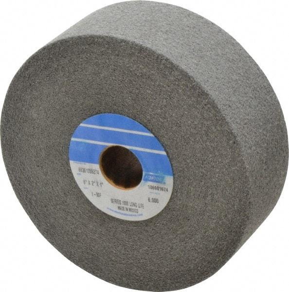 Norton - 6" Diam, 2" Face Width, 1" Center Hole, Fine Grade, Silicon Carbide Deburring Wheel - Convolute, Hard Density 9 Grade, 4,500 RPM - Benchmark Tooling