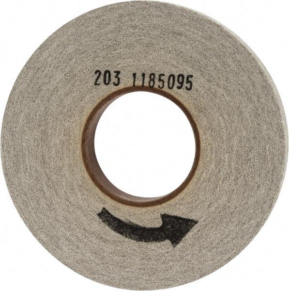 Norton - 8" Diam, 1" Face Width, 3" Center Hole, Fine Grade, Aluminum Oxide Deburring Wheel - Convolute, Hard Density 8 Grade, 3,650 RPM - Benchmark Tooling