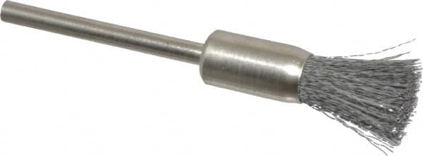 Anderson - 5/16" Brush Diam, Crimped, End Brush - 1/8" Diam Shank, 25,000 Max RPM - Benchmark Tooling