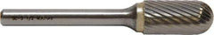 M.A. Ford - 5/8" Cut Diam, 1/4" Shank Diam, Cylinder with Radius Head Double Cut Burr - Carbide, Radius End, 1" LOC, 3" OAL - Benchmark Tooling