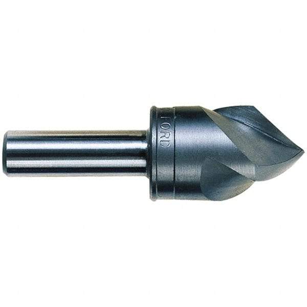 M.A. Ford - 7/8" Head Diam, 1/2" Shank Diam, 3 Flute 120° High Speed Steel Countersink - 3" OAL - Benchmark Tooling