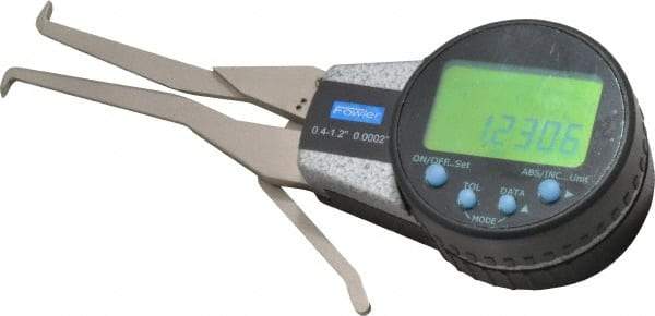 Fowler - 0.4 to 1.2 Inch, Inside Electronic Caliper Gage - 0.0005 Inch Resolution, 0.0008 Inch Accuracy, 357 Battery - Benchmark Tooling