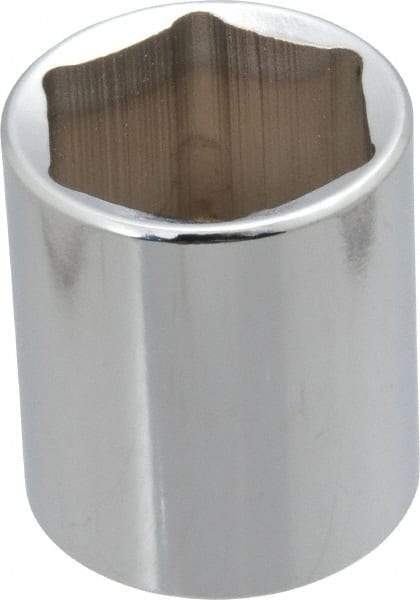 Proto - 1/2" Drive, Standard Hand Socket - 6 Points, 1-3/4" OAL, Chrome Finish - Benchmark Tooling