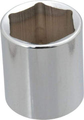 Proto - 1/2" Drive, Standard Hand Socket - 6 Points, 1-3/4" OAL, Chrome Finish - Benchmark Tooling