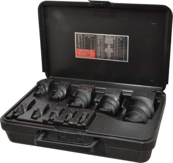 Walton - 10 Piece Spiral Flute Screw Extractor Set - Screw Range 3/8 to 1" - Benchmark Tooling