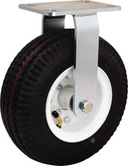 Hamilton - 10" Diam, Rubber Rigid Caster - 480 Lb Capacity, Top Plate Mount, 4-1/2" x 6-1/2" Plate, Precision Ball Bearing - Benchmark Tooling