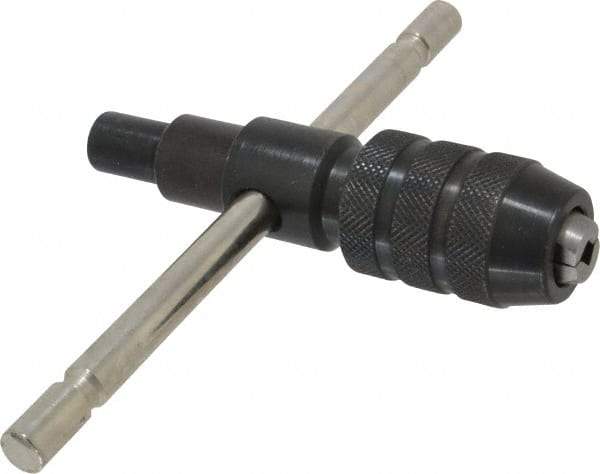 Made in USA - 1/2 to 3/4" Tap Capacity, T Handle Tap Wrench - 4-1/2" Overall Length - Benchmark Tooling