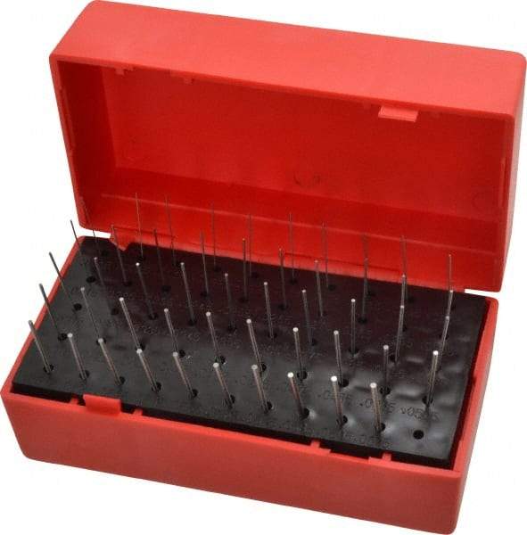 Value Collection - 50 Piece, 0.0115-0.0605 Inch Diameter Plug and Pin Gage Set - Plus 0.0002 Inch Tolerance, Class ZZ - Benchmark Tooling