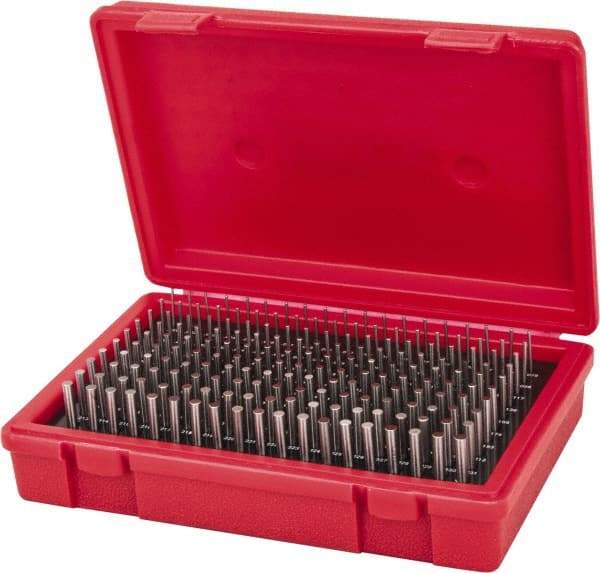 Value Collection - 190 Piece, 0.061-0.25 Inch Diameter Plug and Pin Gage Set - Plus 0.0002 Inch Tolerance, Class ZZ - Benchmark Tooling