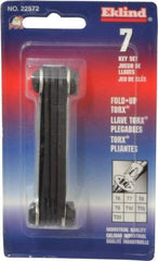 Eklind - 7 Piece T6 to T20 Fold-Up Torx Key Set - T6, T7, T8, T9, T10, T15, T20 Torx Size - Benchmark Tooling