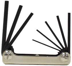 Eklind - 8 Piece Fold-Up Hex Key Set - Hex Range 3/32 to 1/4" - Benchmark Tooling