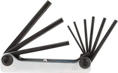 Eklind - 9 Piece Fold-Up Hex Key Set - Hex Range 5/64 to 1/4" - Benchmark Tooling