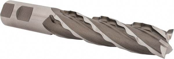 Weldon - 1" Diam, 4" LOC, 4 Flute Cobalt Roughing & Finishing Square End Mill - Uncoated, 6-1/2" OAL, 1" Shank Diam, Weldon Shank, 30° Helix, Centercutting - Benchmark Tooling