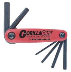 Bondhus - 6 Piece Fold-Up Hex Key Set - Hex Range 4 to 10mm - Benchmark Tooling