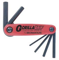 Bondhus - 6 Piece Fold-Up Hex Key Set - Hex Range 4 to 10mm - Benchmark Tooling