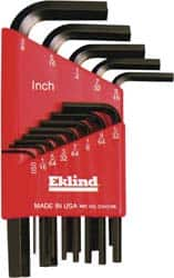 Eklind - 13 Piece L-Key Hex Key Set - Hex Range 0.05 to 3/8" - Benchmark Tooling