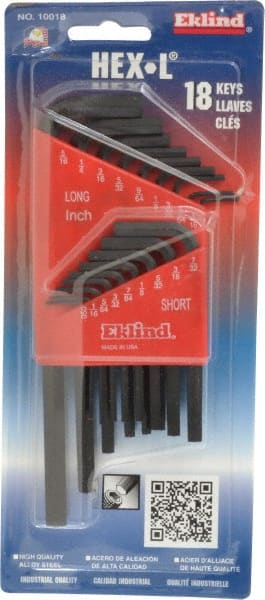 Eklind - 18 Piece L-Key Hex Key Set - Benchmark Tooling