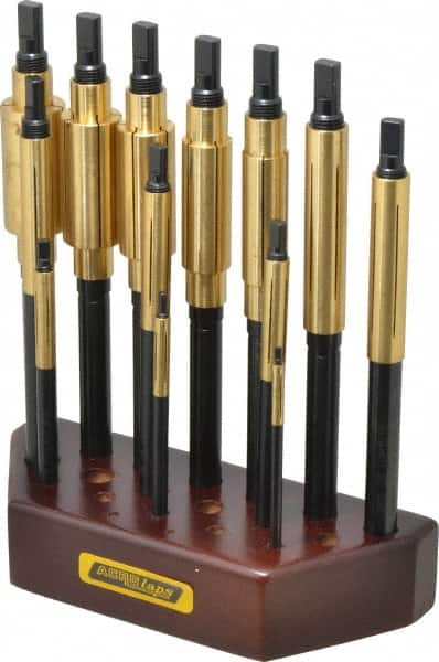 Made in USA - 13 Piece Barrel Lap Set - 3/16 to 1" Hole Diam - Benchmark Tooling