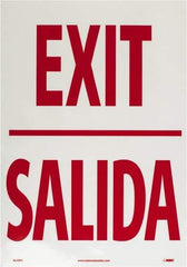 NMC - Exit, Pressure Sensitive Vinyl Exit Sign - 14" Wide x 20" High, English/Spanish, Glow-in-the-Dark - Benchmark Tooling