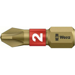 Wera - #1, Phillips Screwdriver Bit - 1/4" Drive, 1" OAL - Benchmark Tooling