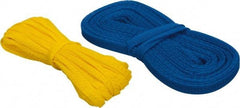 Huot - 50 Ft Long, Stretchable, Protection Mesh Sleeving - Yellow & Blue, 1/4 to 1/2 & 1/2 to 1" OD - Benchmark Tooling