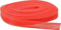 Huot - 50 Ft Long, Stretchable, Protection Mesh Sleeving - Red, 1-1/2" OD - Benchmark Tooling