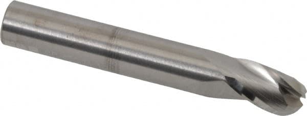 RobbJack - 3/8" Diam, 1/2" LOC, 3 Flute Solid Carbide Ball End Mill - Uncoated, Single End, 2-1/2" OAL, 3/8" Shank Diam, Spiral Flute - Benchmark Tooling