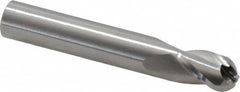 RobbJack - 7/16" Diam, 5/8" LOC, 3 Flute Solid Carbide Ball End Mill - Uncoated, Single End, 2-3/4" OAL, 7/16" Shank Diam, Spiral Flute - Benchmark Tooling
