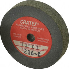 Cratex - 2" Diam x 1/4" Hole x 3/8" Thick, Surface Grinding Wheel - Silicon Carbide, Coarse Grade, 10,500 Max RPM, Rubber Bond, No Recess - Benchmark Tooling