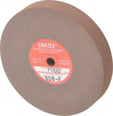 Cratex - 3" Diam x 1/4" Hole x 1/2" Thick, Surface Grinding Wheel - Silicon Carbide, Fine Grade, 7,000 Max RPM, Rubber Bond, No Recess - Benchmark Tooling