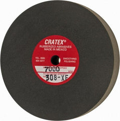 Cratex - 3" Diam x 1/4" Hole x 1/2" Thick, Surface Grinding Wheel - Silicon Carbide, Extra Fine Grade, 7,000 Max RPM, Rubber Bond, No Recess - Benchmark Tooling
