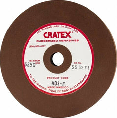 Cratex - 4" Diam x 1/2" Hole x 1/2" Thick, Surface Grinding Wheel - Silicon Carbide, Fine Grade, 5,250 Max RPM, Rubber Bond, No Recess - Benchmark Tooling