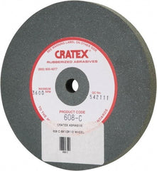 Cratex - 6" Diam x 1/2" Hole x 1/2" Thick, Surface Grinding Wheel - Silicon Carbide, Coarse Grade, 3,600 Max RPM, Rubber Bond, No Recess - Benchmark Tooling